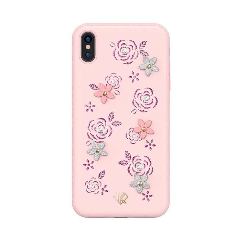 Apple iPhone Xs Max Kingxbar Petal Case Decorated With Original Swarovski Crystals Pink