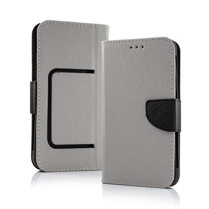 Universal Book Cover Θήκη για Smartphones από 5.3 έως 5.8 Inches Grey/Black