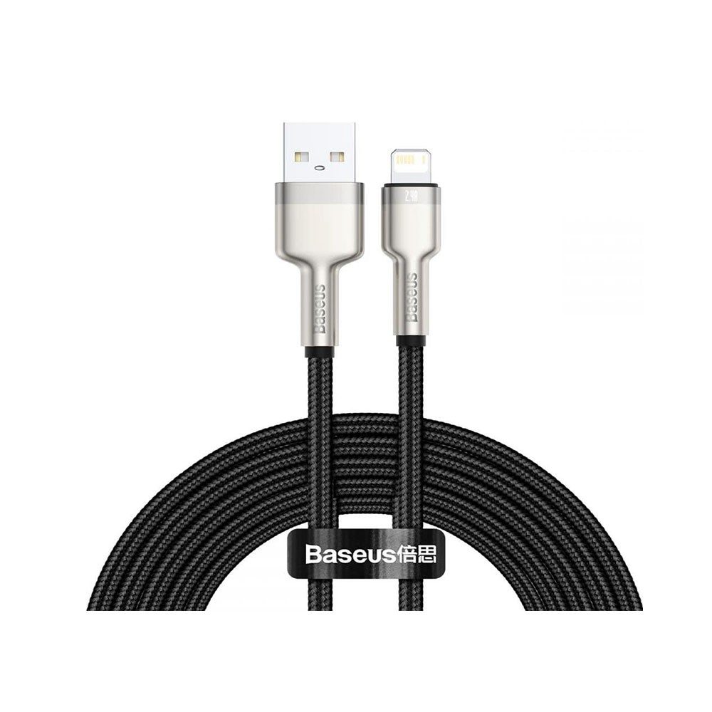 Baseus  Cafule Metal Καλώδιο Φόρτισης Lightning 2.4A - 1m Black/Sliver