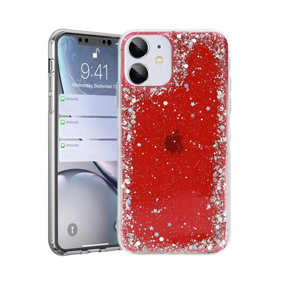 Apple iPhone 11 Pro Brilliant Clear Case - Θήκη Σιλικόνης Red
