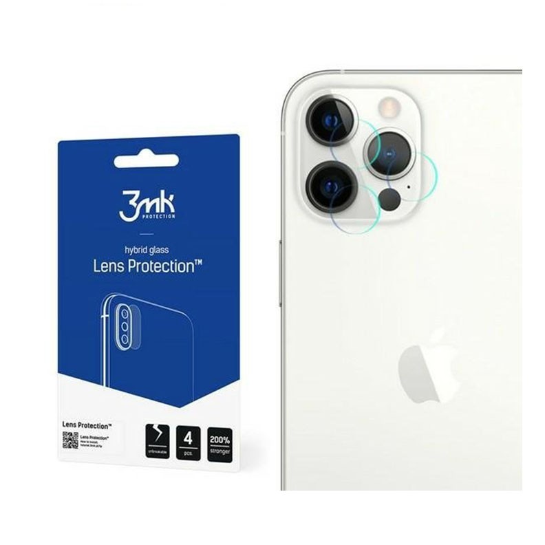 Apple iPhone 12 Pro Max 3MK FlexibleGlass™ Αντιχαρακτικό Γυαλί 9H για την Κάμερα4-Pack Transparent