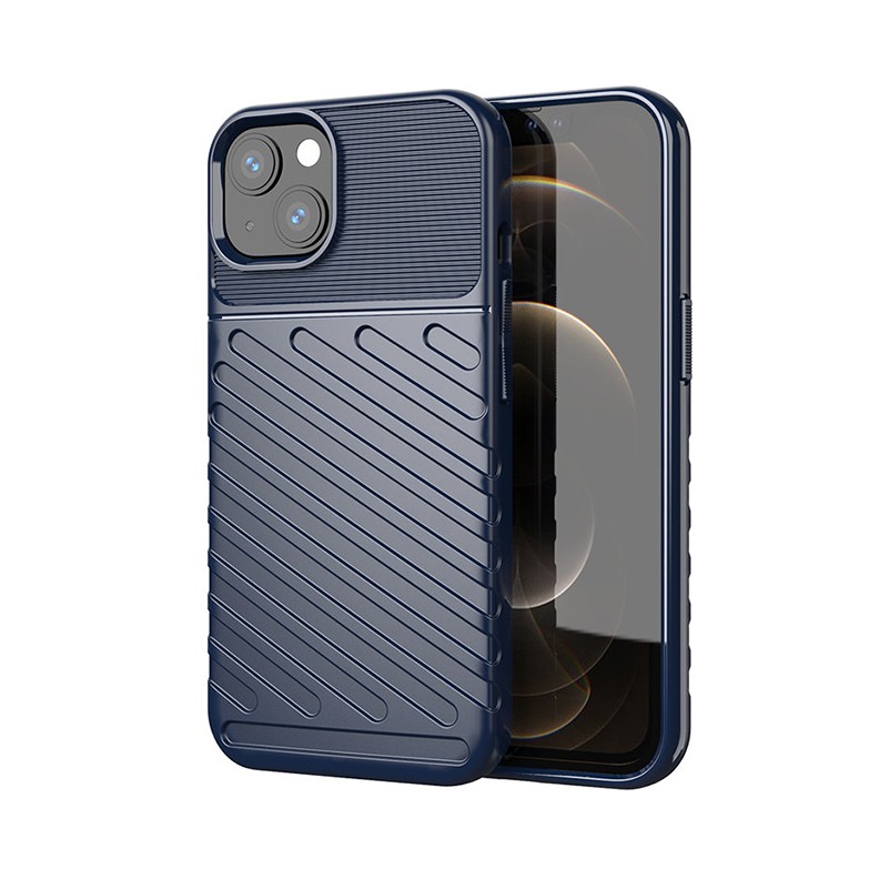 Apple iPhone 13 Mini Armored Thunder Case Back Cover Blue