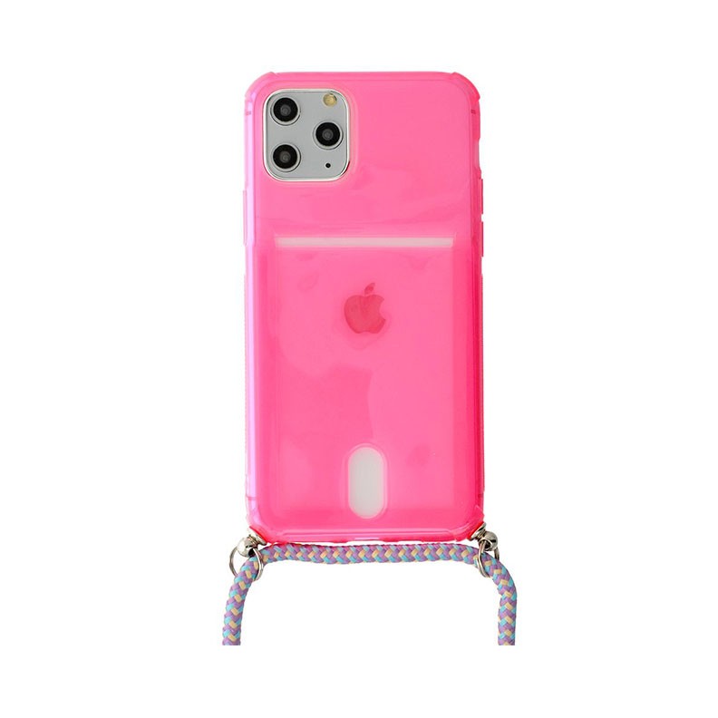 Apple iPhone 11 Pro Fluo Cord Θήκη με Λουράκι Pink