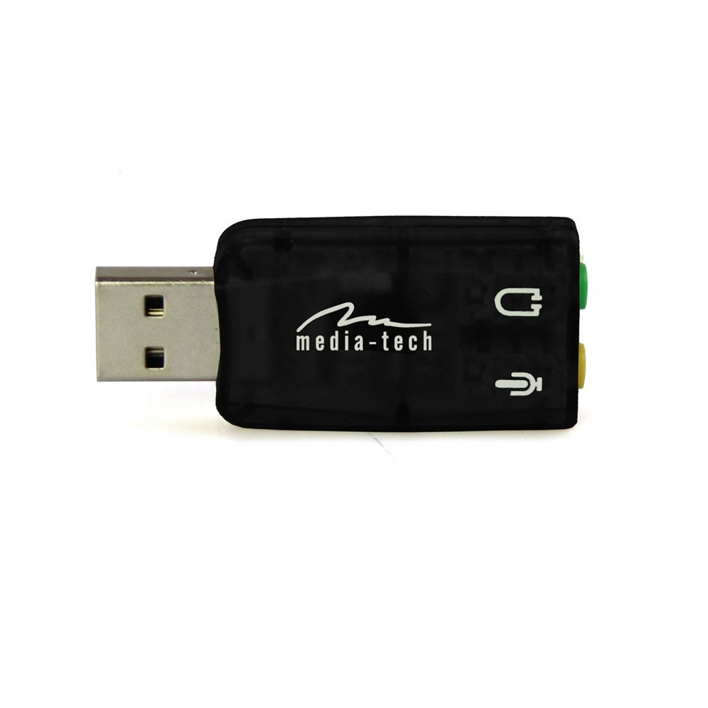 Media-Tech MT5101 2X3.5 mm Θηλυκό σε USB Αρσενικό Μαύρο Black