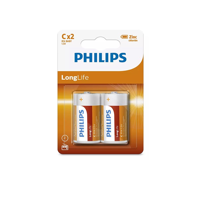 Philips R14L2B/10 LongLife Zinc chloride μπαταρίες 