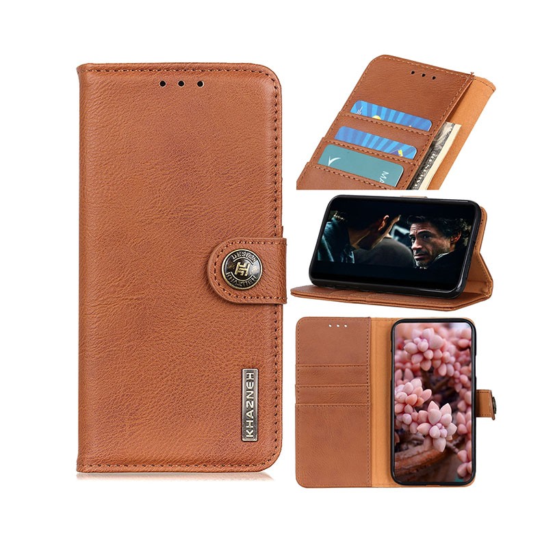 Xiaomi Poco X3 NFC/X3 Pro Cowhide θήκη Πορτοφόλι Brown