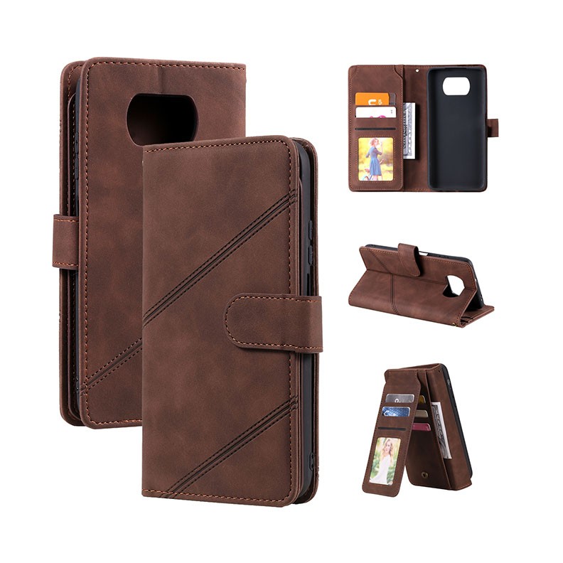 Xiaomi Poco X3 NFC/X3 Pro Skin Feel Business θήκη Πορτοφόλι Brown