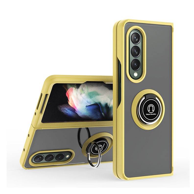 Samsung Galaxy Z Fold3 5G Q Shadow 1 Series  Σκληρή θήκη με Δαχτυλίδι Yellow