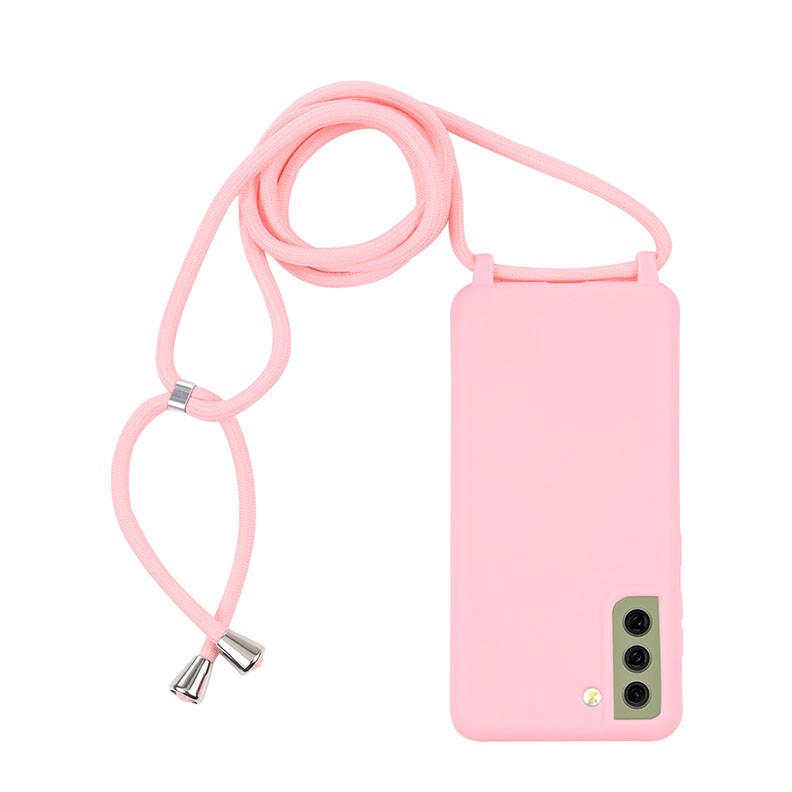 Samsung Galaxy S21 FE 5G Candy Colors Θήκη Σιλικόνης με Λουράκι Pink