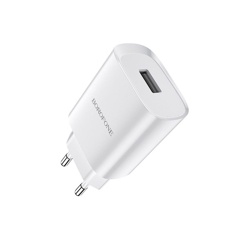 Borofone BN1 USB-A Φορτιστής Τοίχου (EU) 2.1A White