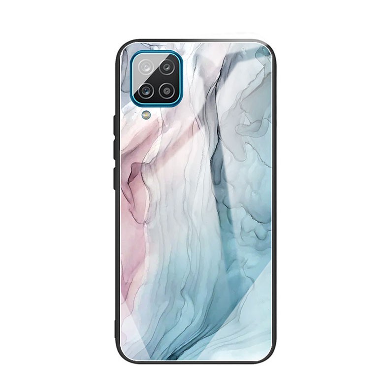 Samsung Galaxy A12 Abstract Marble Pattern Glass Σκληρή θήκη Abstract Gray