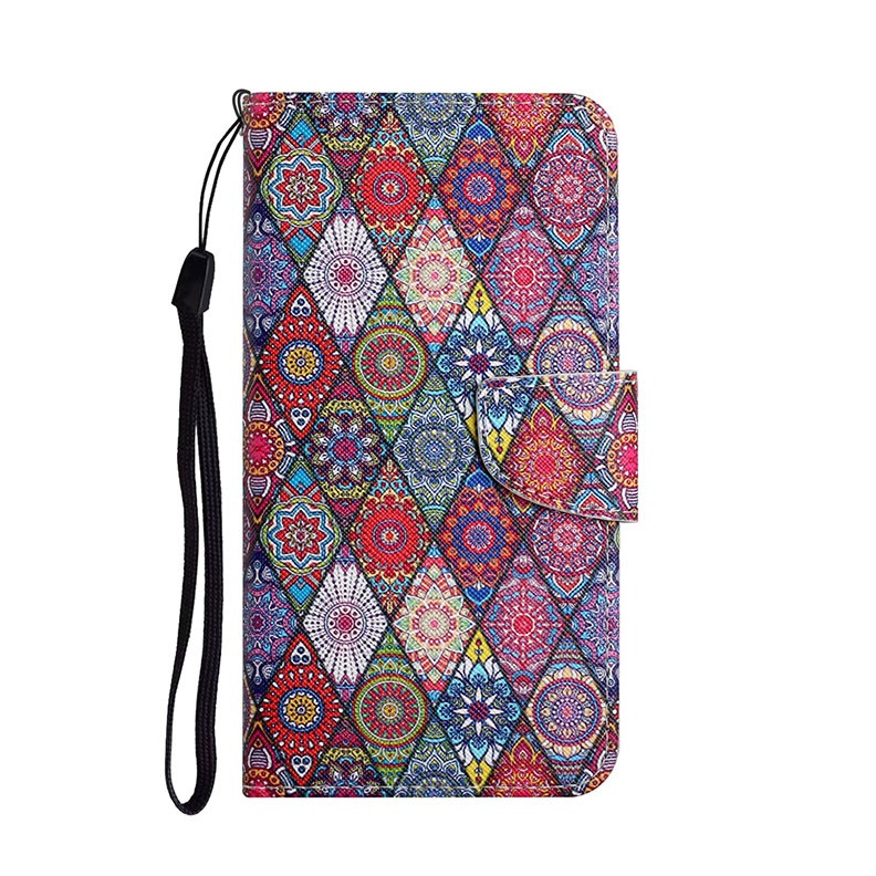 Samsung Galaxy A12 Painted Pattern Horizontal Θήκη Πορτοφόλι Rhombus Kaleidoscope