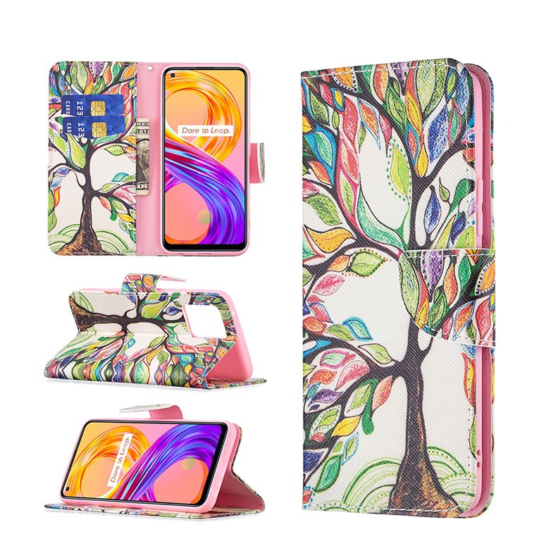 Realme 8/8 Pro Colored Drawing Θήκη Πορτοφόλι Tree Life