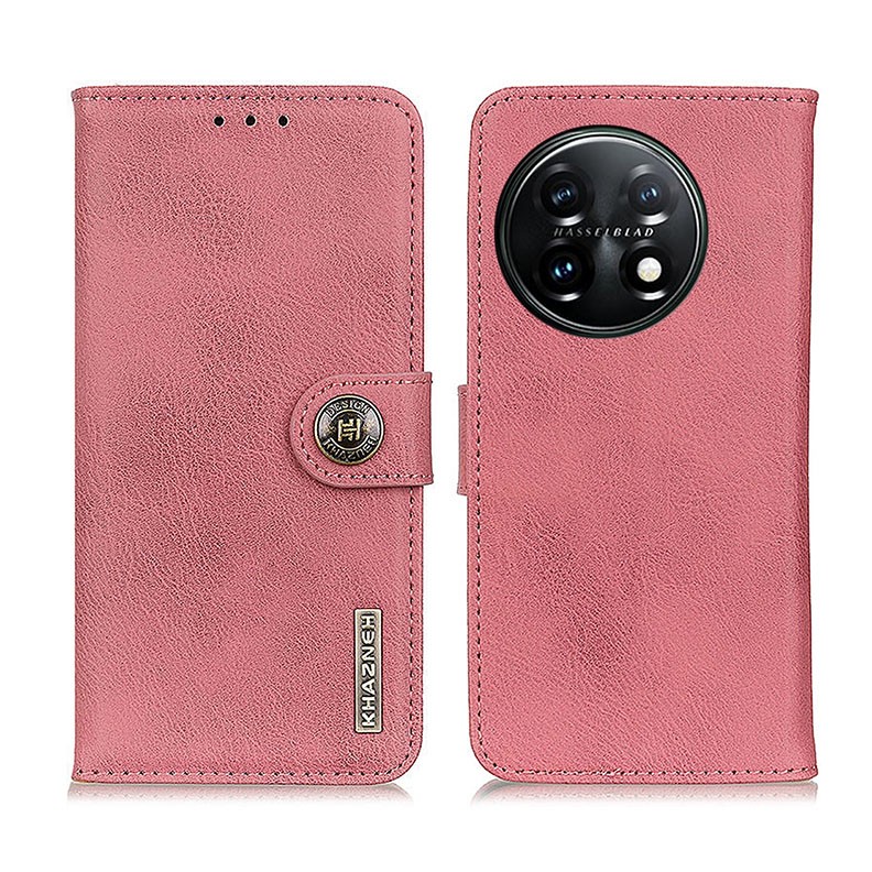 OnePlus 11 5G KHAZNEH Leather Wallet Θήκη Πορτοφόλι Pink