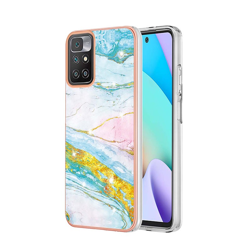 Xiaomi Redmi 10 Electroplating Marble Σκληρή Θήκη Green/Gold