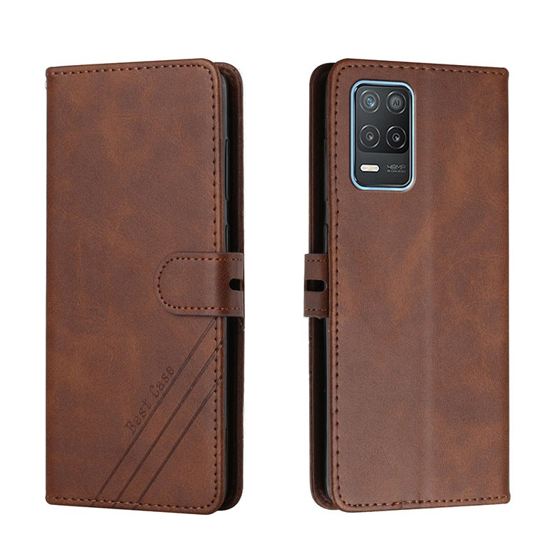 Realme 8/8 Pro Cow Texture Horizontal Θήκη Πορτοφόλι Brown