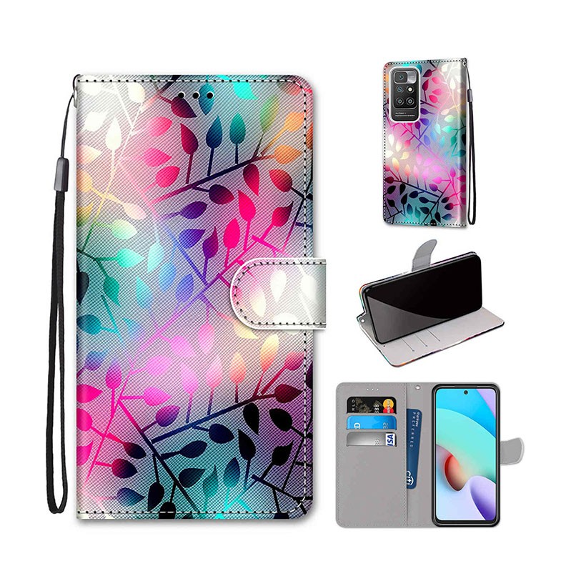 Xiaomi Redmi 10 Coloured Drawing θήκη Πορτοφόλι Translucent Glass
