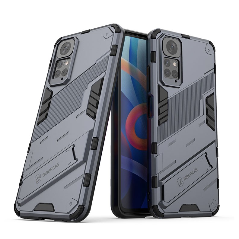 Xiaomi Redmi Note 11/Note 11s Global Punk Armor Σκληρή Θήκη με Στήριγμα Grey