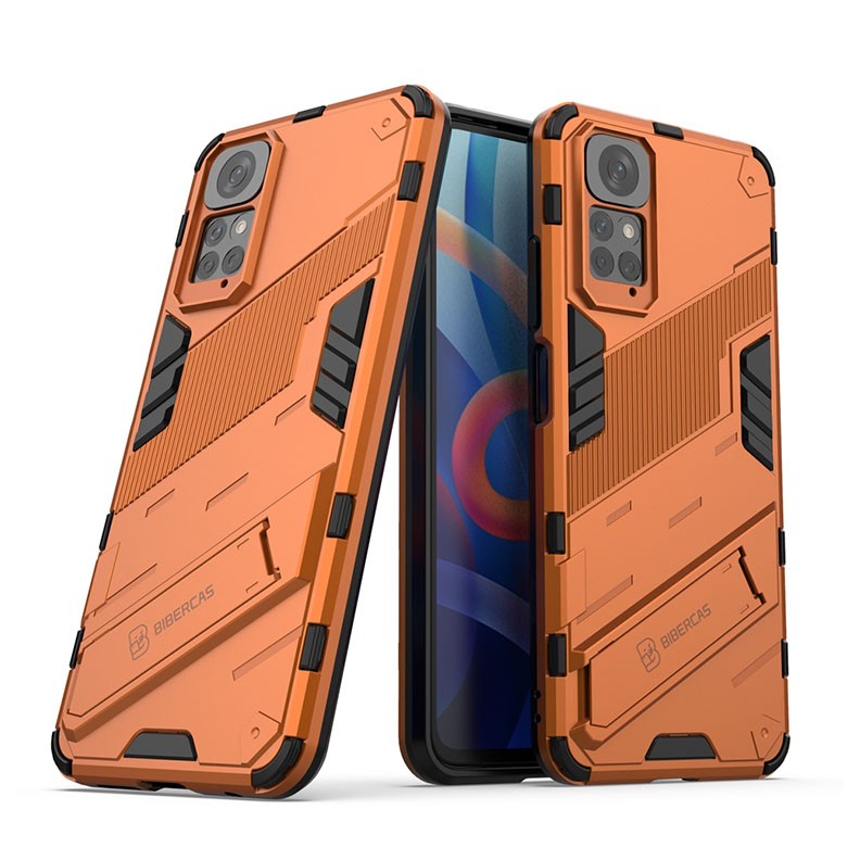 Xiaomi Redmi Note 11/Note 11s Global Punk Armor Σκληρή Θήκη με Στήριγμα Orange