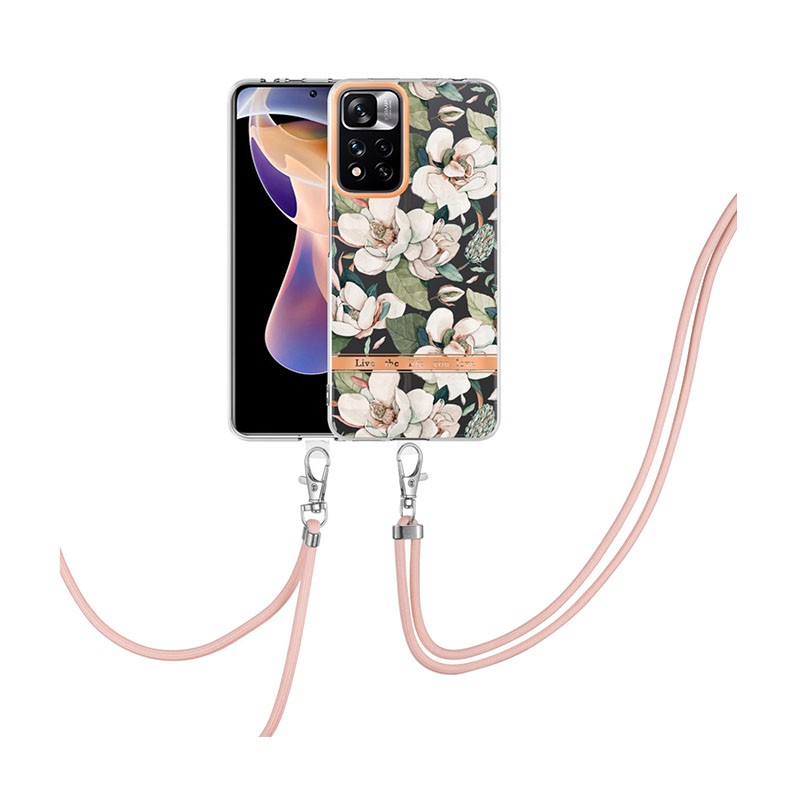 Xiaomi Redmi Note 11 Pro 4G / 5G Flowers Series θήκη με Λουράκι Green Gardenia