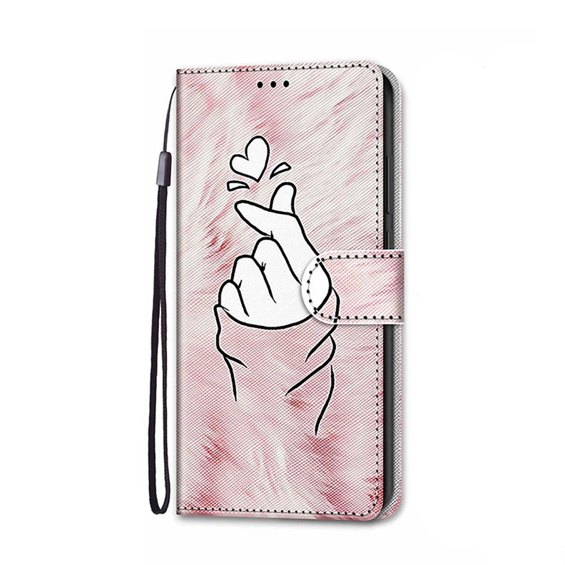 Xiaomi Redmi Note 11 Pro 4G / 5G Coloured Drawing Θήκη Πορτοφόλι Pink Hands Than Hearts
