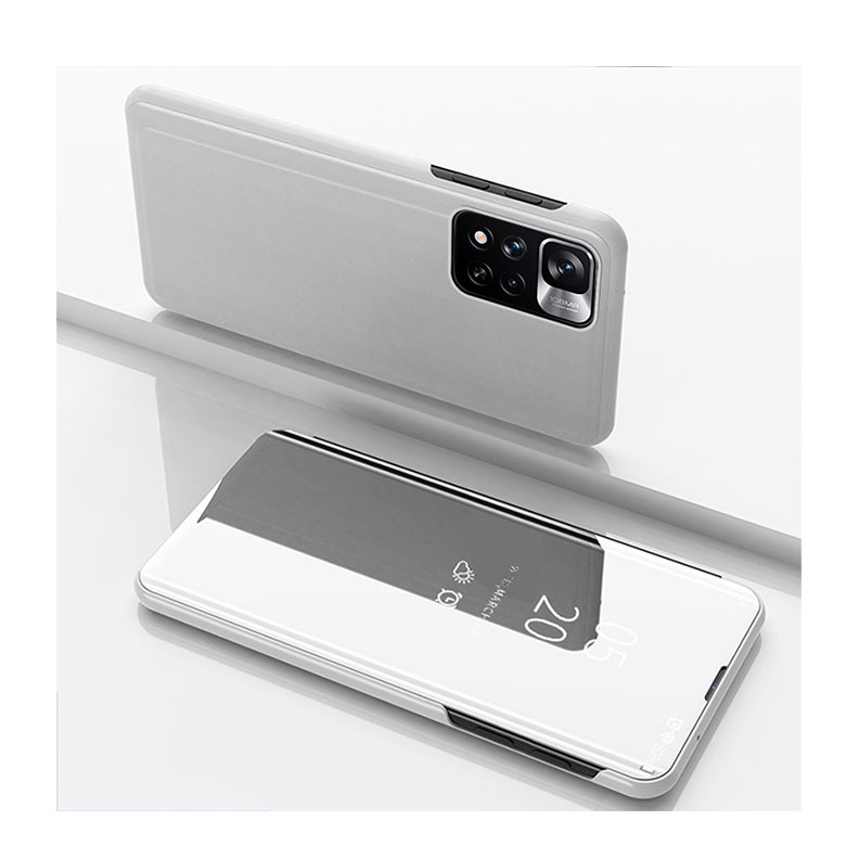 Xiaomi Redmi Note 11 Pro 4G / 5G Clear View Θήκη Βιβλίο Silver