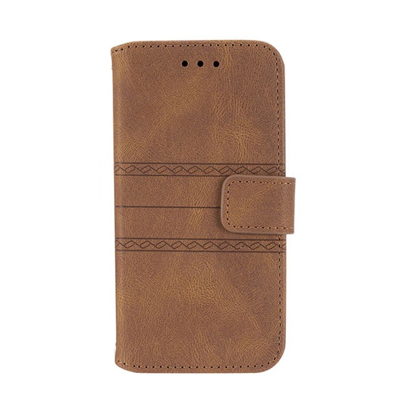 Xiaomi Redmi Note 11 Pro 4G / 5G Embossed Striped Θήκη Πορτοφόλι Brown