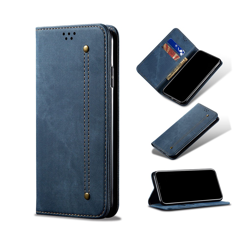 Xiaomi 12 Pro Denim Texture Casual Style Leather Θήκη Βιβλίο Blue