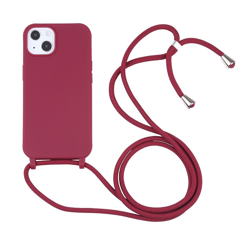 Apple iPhone 13 Pro Max Candy Colors Θήκη Σιλικόνης με Λουράκι Red