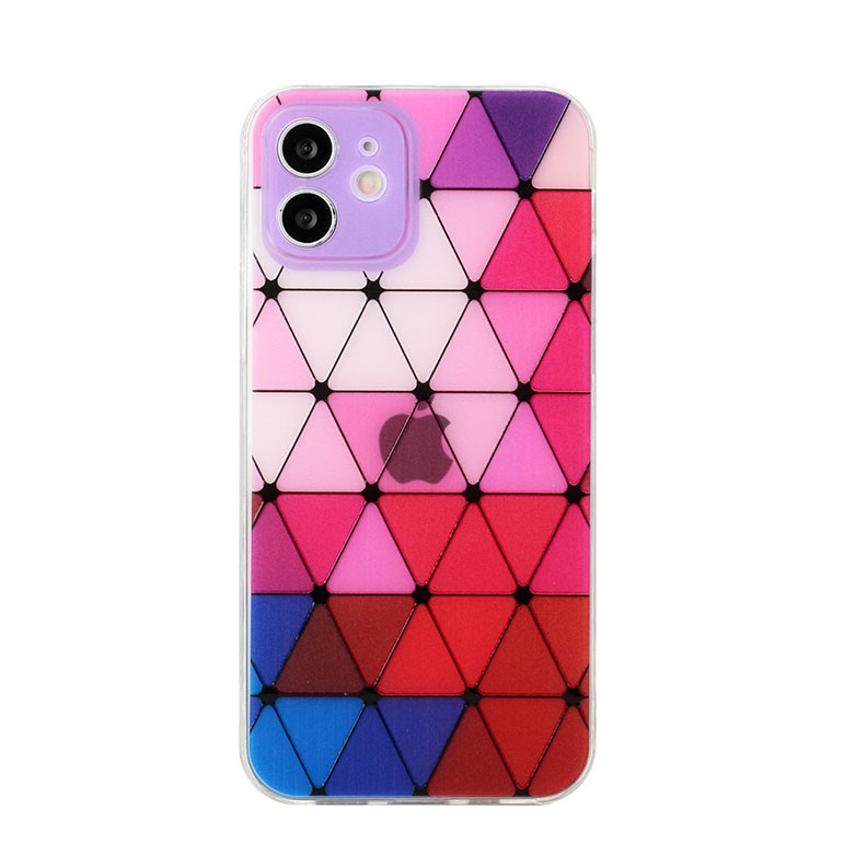Apple iPhone 11 Hollow Diamond-shaped Squares Pattern Θήκη Σιλικόνης Purple