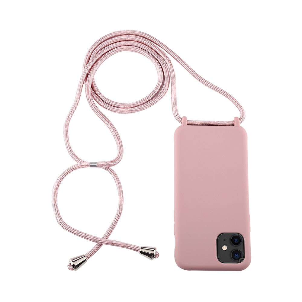 Apple iPhone 11 Candy Color TPU Θήκη Σιλικόνης με Λουράκι Pink