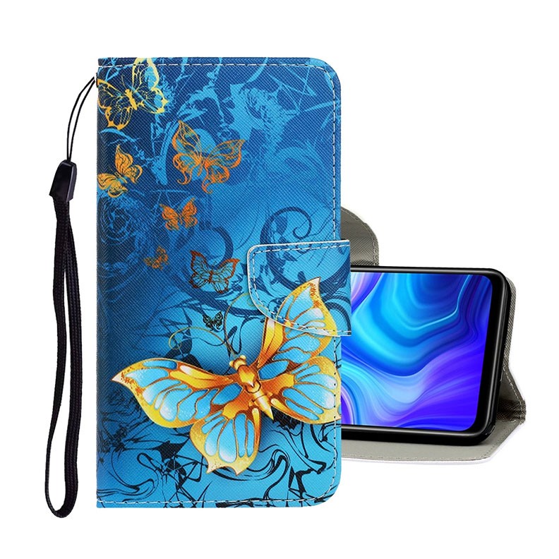 Xiaomi Redmi 9C Colored Drawing Θήκη Πορτοφόλι Jade Butterfly