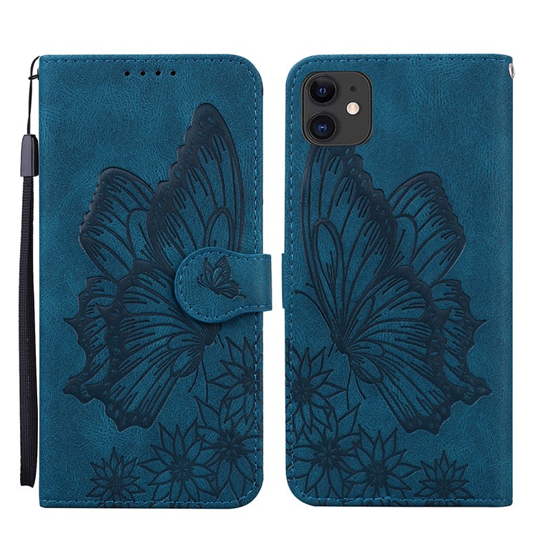 Apple iPhone 11 Butterfly Θήκη Πορτοφόλι Blue