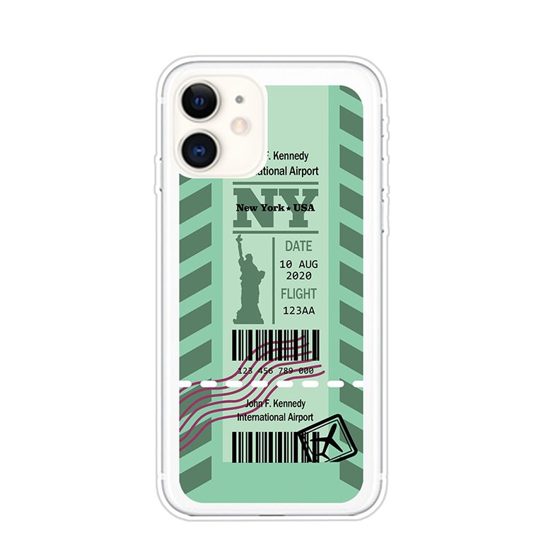 Apple iPhone 11 Boarding Pass Series Θήκη Σιλικόνης Green New York