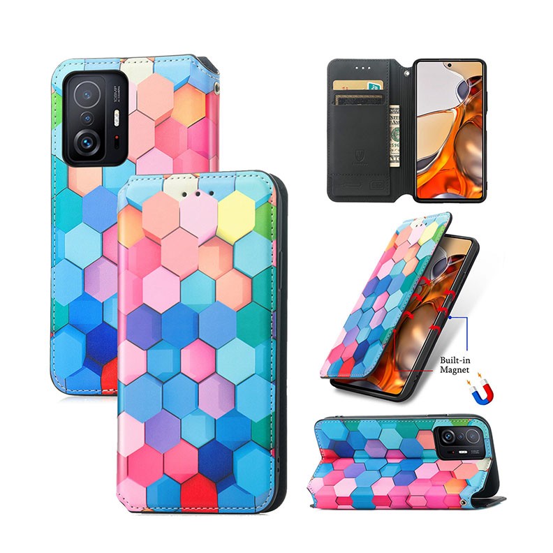 Xiaomi 11T / 11T Pro Colorful Magnetic Leather θήκη Βιβλίο Colorful Cube