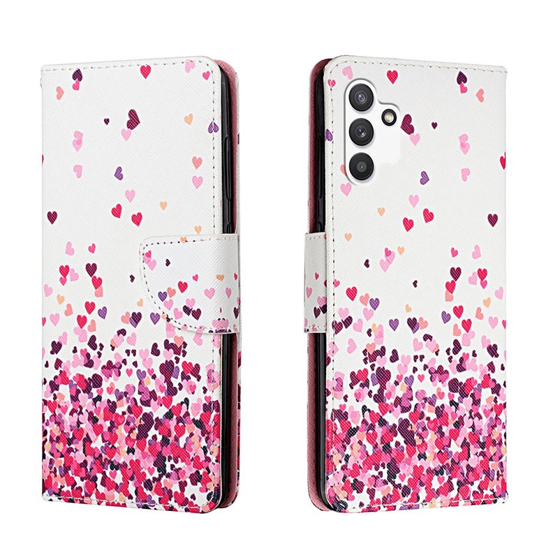 Samsung Galaxy A13 4G Colored Drawing Leather θήκη Πορτοφόλι Pink Heart