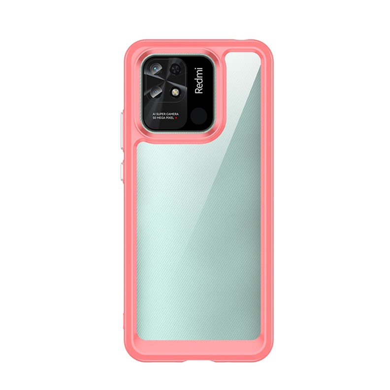Xiaomi Redmi 10C Colorful Series Acrylic + TPU Σκληρή Θήκη Red
