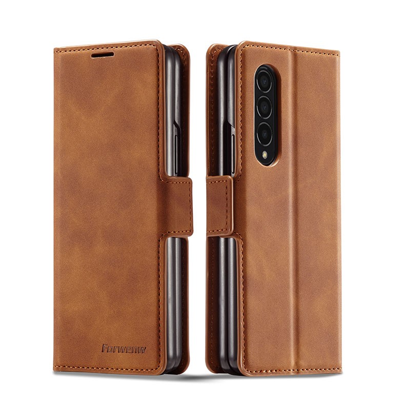 Samsung Galaxy Z Fold3 5G Forwenw Dream Series Θήκη Πορτοφόλι Brown