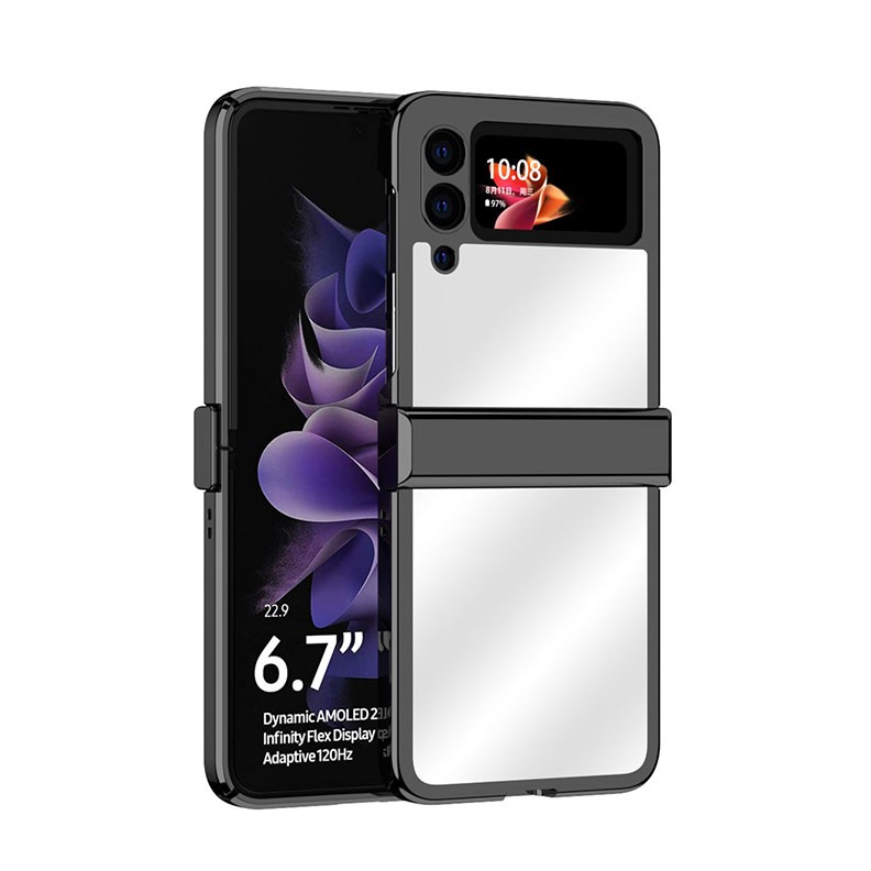 Samsung Galaxy Z Flip3 5G Electroplating Mirror Hinge Σκληρή Θήκη Black