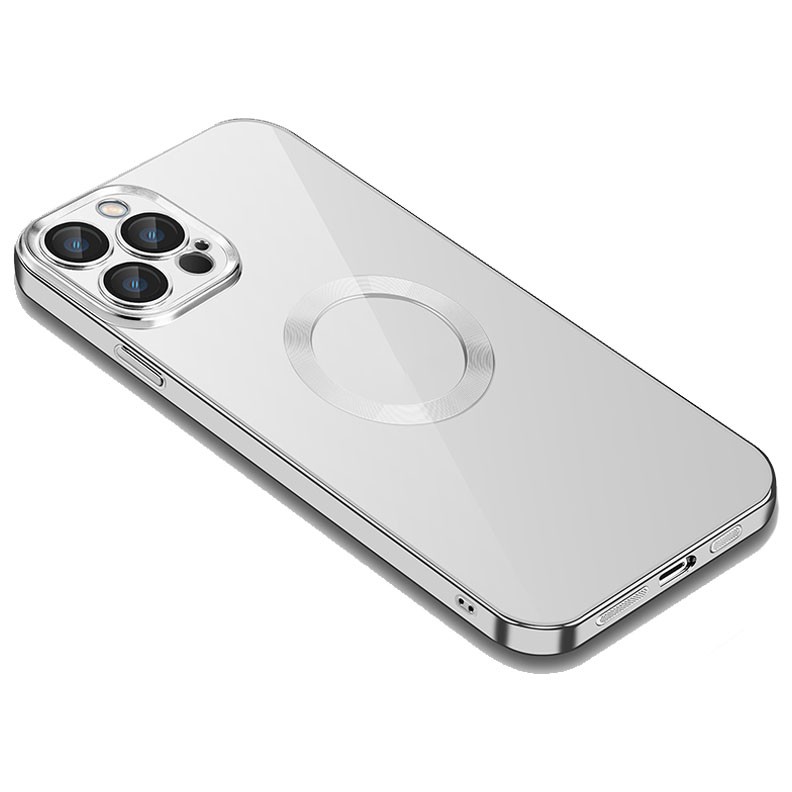Apple iPhone 12 Pro Electroplated Edge Lens Film Clear Σκληρή Θήκη Silver