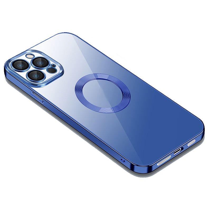Apple iPhone 12 Pro Electroplated Edge Lens Film Clear Σκληρή Θήκη Blue