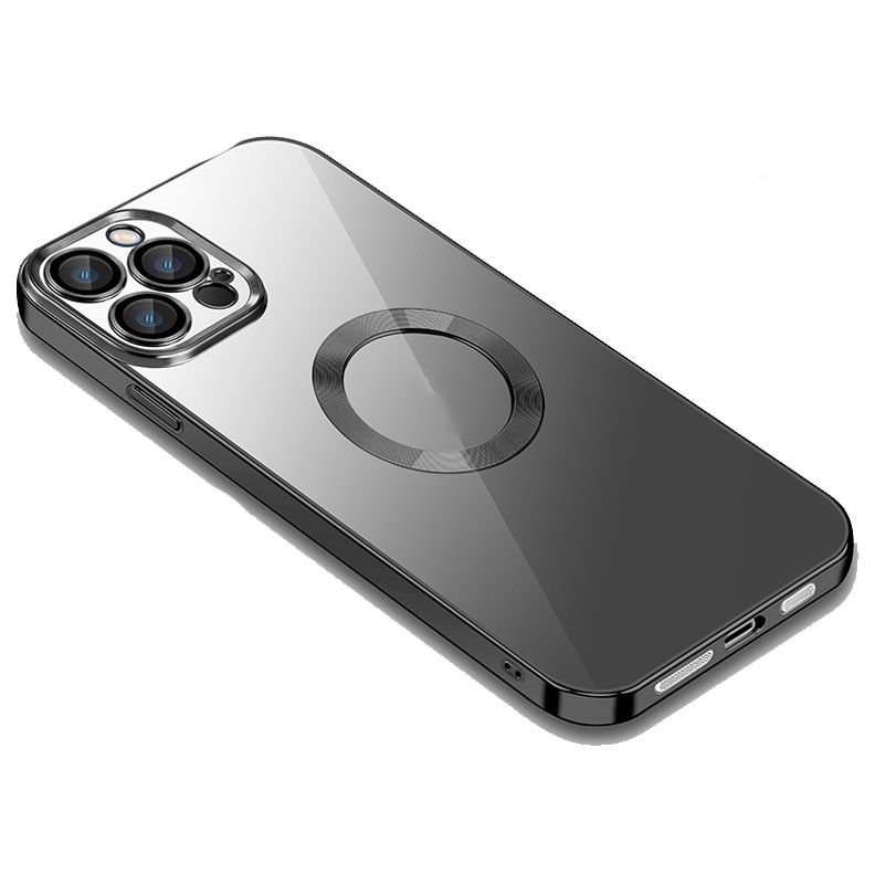 Apple iPhone 12 Pro Electroplated Edge Lens Film Clear Σκληρή Θήκη Black