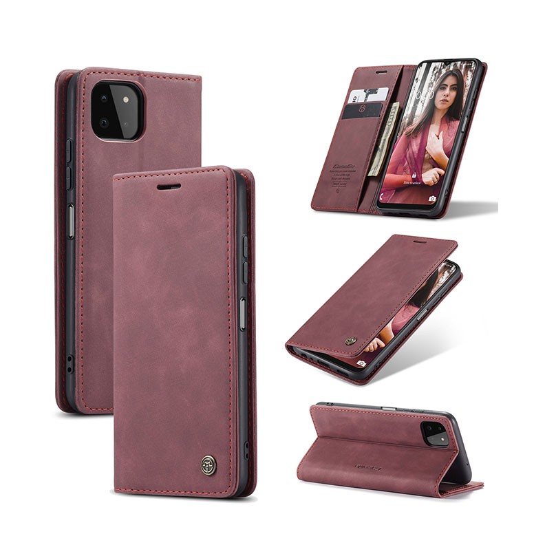 Samsung Galaxy A22 5G CaseMe 013 Multifunctional Horizontal Θήκη  Βιβλίο Wine Red