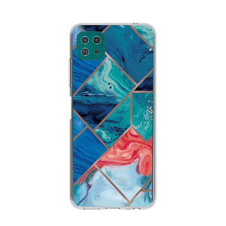 Samsung Galaxy A22 5G Abstract Marble  Pattern θήκη Σιλικόνης Blue