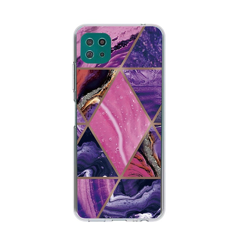 Samsung Galaxy A22 5G Abstract Marble  Pattern θήκη Σιλικόνης Dark purple