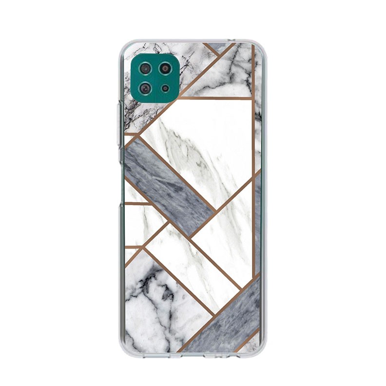 Samsung Galaxy A22 5G Abstract Marble  Pattern θήκη Σιλικόνης Gray