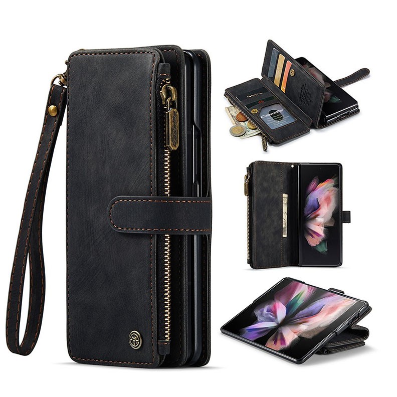 Samsung Galaxy Z Fold3 5G CaseMe-C30 Multifunctional Horizontal Θήκη  Πορτοφόλι Black