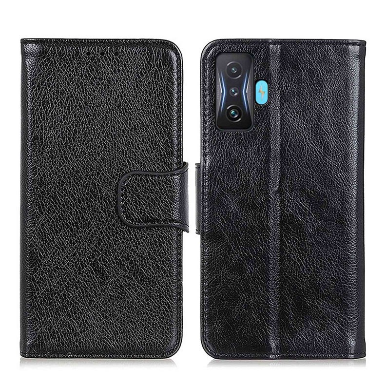 Xiaomi Poco F4 GT 5G Texture Magnetic Closure Θήκη Πορτοφόλι Black