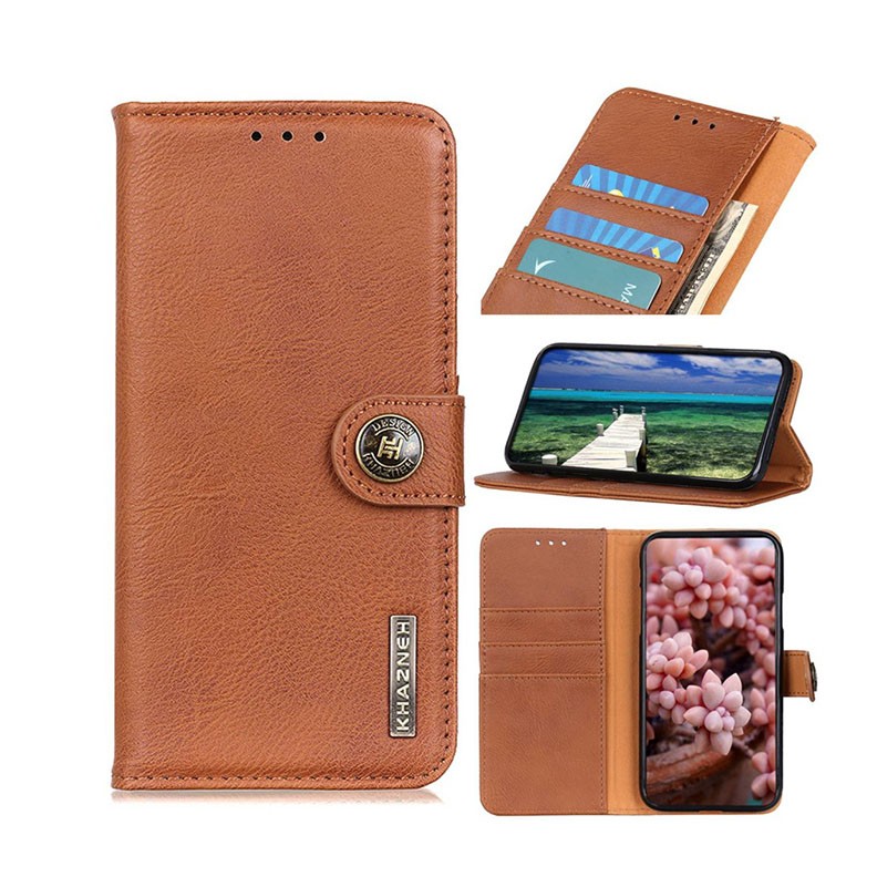 Xiaomi Poco F4 GT 5G KHAZNEH Leather Wallet Θήκη Πορτοφόλι Brown