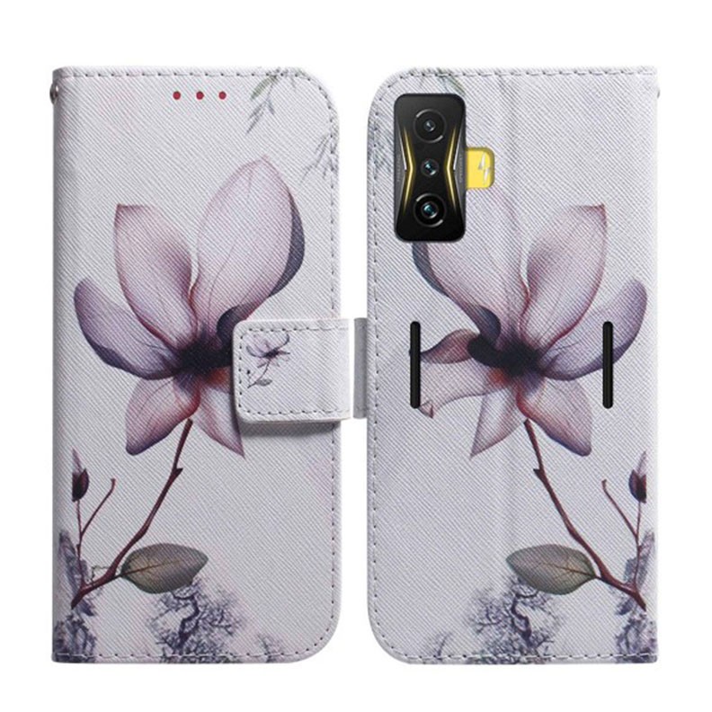 Xiaomi Poco F4 GT 5G Pattern Printing  Θήκη Πορτοφόλι Pink Flower